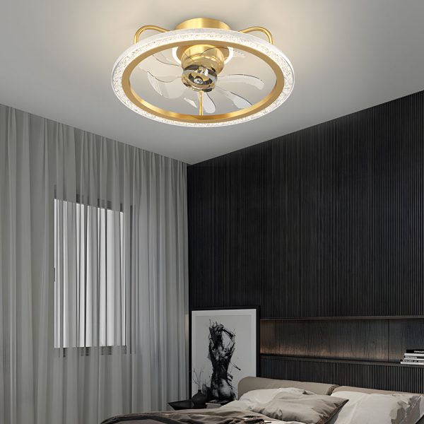 Creative 360?? Shake Head Round 3 Step Dimming Modern Ceiling Fans with Light - Image 2