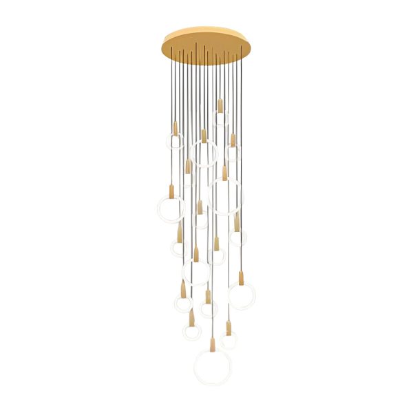Minimalist Rings Stepless Dimming LED Nordic Duplex Stair Chandelier - Image 9
