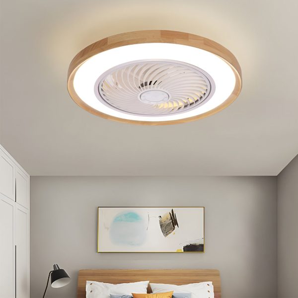 Round Ultra-thin Mute LED Nordic Bladeless Ceiling Fans with Remote Control - Image 5