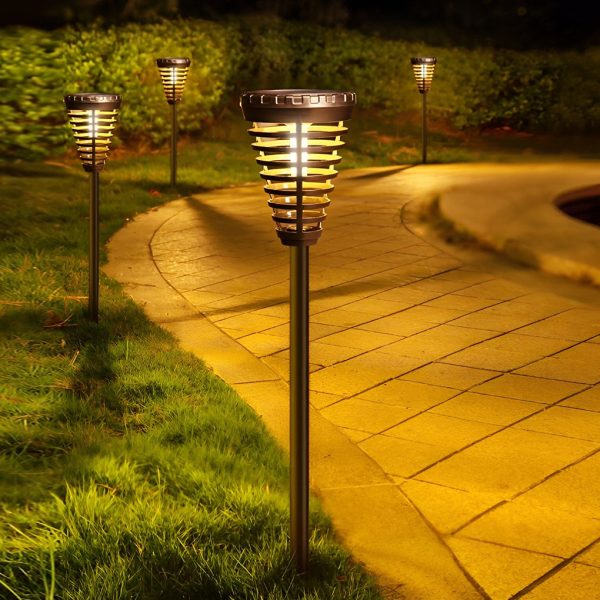 Open Multi-Ring Cone Shape Solar LED Garden Pathway Lights - Image 5