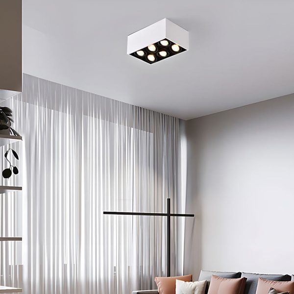 Rectangle Adjustable 6-Head Flush Mount Ceiling Lights Spotlight - Image 5