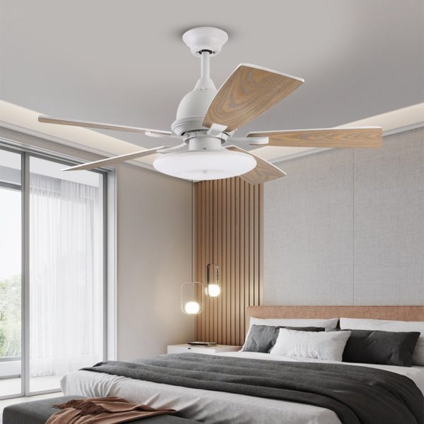 52 Inch Creative Nordic Retro Ceiling Fan Lamp with Light Source Remote Control - Image 2