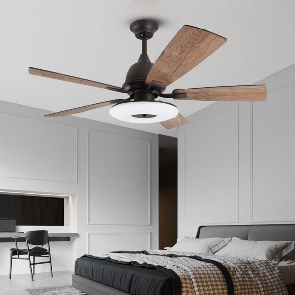 52 Inch Creative Nordic Retro Ceiling Fan Lamp with Light Source Remote Control - Image 3