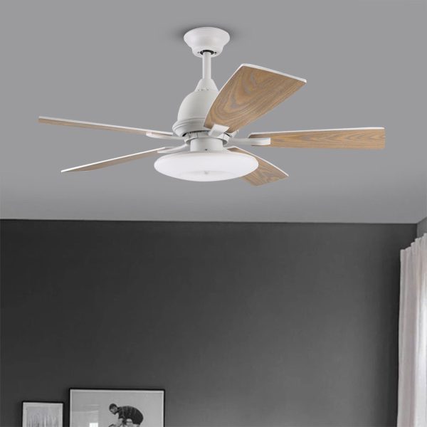 52 Inch Creative Nordic Retro Ceiling Fan Lamp with Light Source Remote Control - Image 7