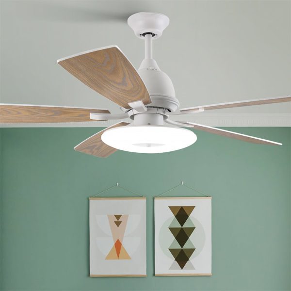 52 Inch Creative Nordic Retro Ceiling Fan Lamp with Light Source Remote Control - Image 6