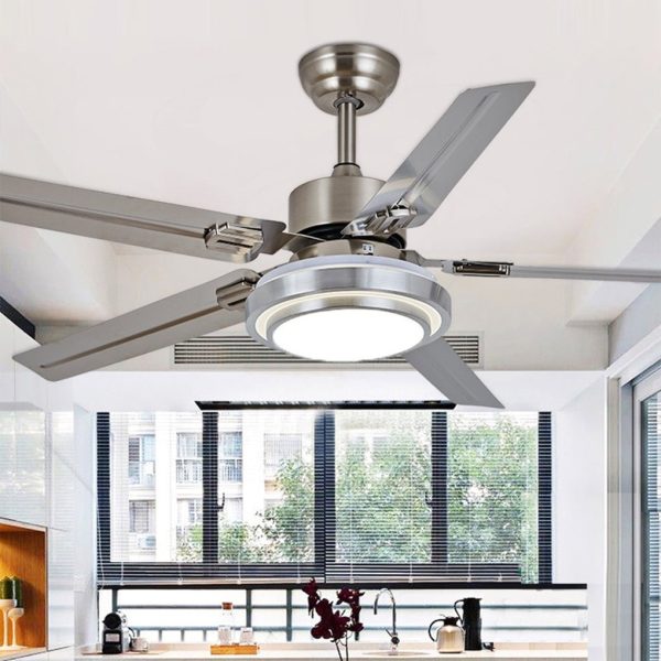 52 Inch Nordic Remote Control Frequency Conversion Timing Mute Ceiling Fan Light - Image 3