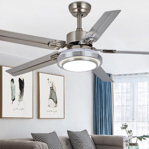 52 Inch Nordic Remote Control Frequency Conversion Timing Mute Ceiling Fan Light - Image 5
