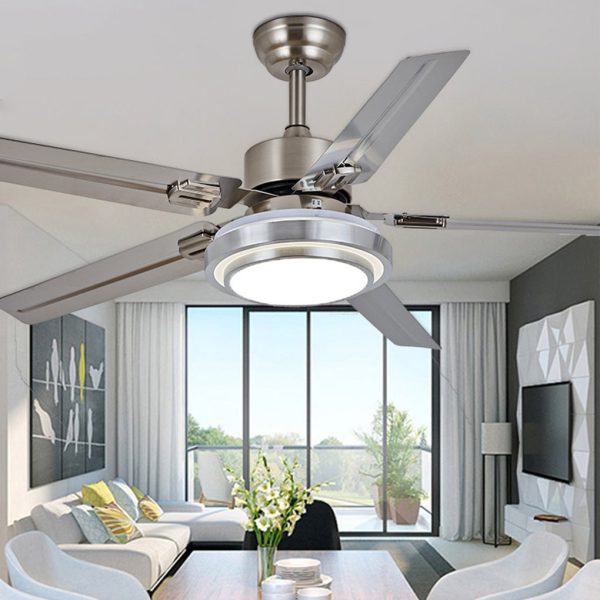 52 Inch Nordic Remote Control Frequency Conversion Timing Mute Ceiling Fan Light - Image 4
