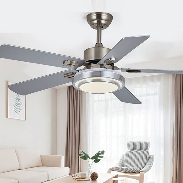 52 Inch Nordic Remote Control Frequency Conversion Timing Mute Ceiling Fan Light - Image 2