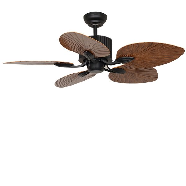 52'' Leaf Shaped Blades Dimming 12W LED Rustic Inverter Ceiling Fan Light - Image 13