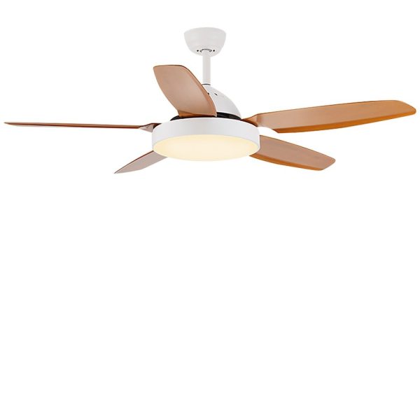 52 Inches Variable Frequency Dimming Remote Control Led Wood Blades Ceiling Fan Light - Image 7