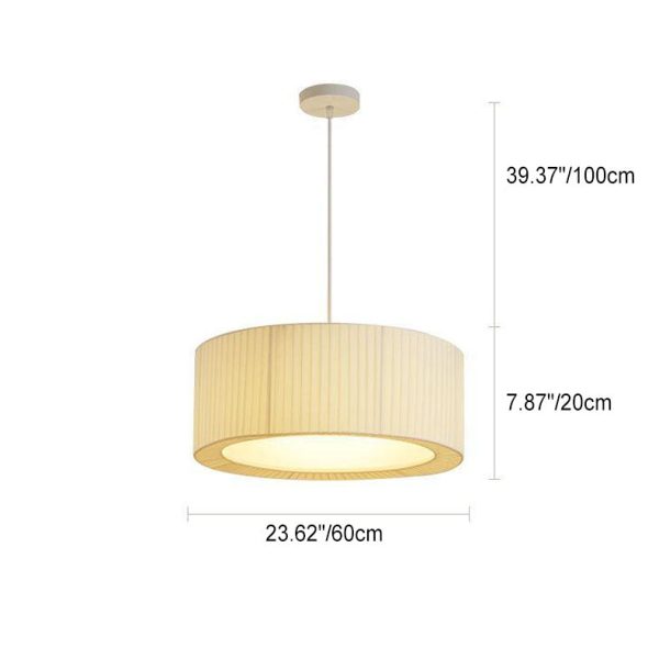 Contemporary Scandinavian Round Iron Acrylic Fabric 4/5 Light Pendant Light For Living Room - Image 8