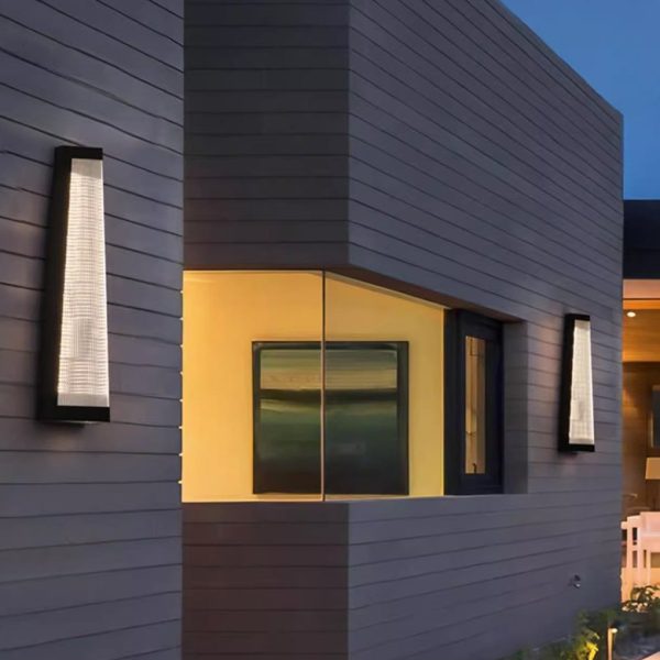 Striped Acrylic Waterproof LED Black Modern Outdoor Wall Lights Fixture - Image 3