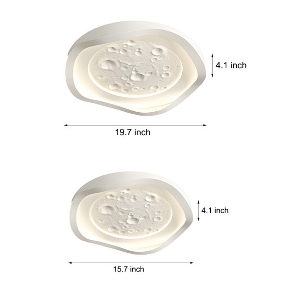 White Resin Lunar LED Flush Mount Wave Ceiling Light Round Ceiling Lamp Ceiling Lighting for Bedroom - Image 5