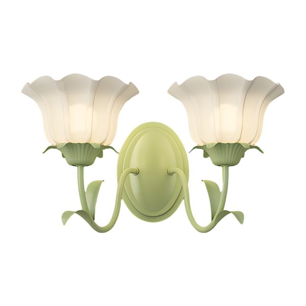 1/2 Lights Flowers Glass Three Step Dimming Green Modern Wall Lights Indoor - Image 13