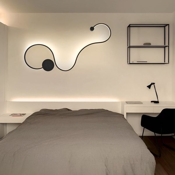 Creative Long Curved Linear LED Modern Wall Sconce Lighting Wall Light Wall Lamp - Image 3