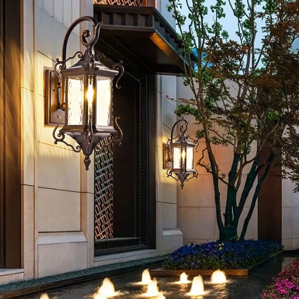 European Palace Outdoor Waterproof 1-Light Wall Sconce Lamp