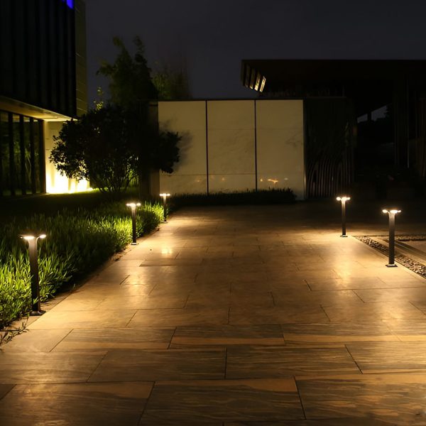 4-Light Square Waterproof LED Outdoor Path Lights - Solar & Hardwired Options - Image 5