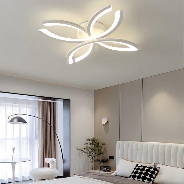 LED Flush Mount Flower-Shaped Acrylic Ceiling Light White/Gray Ceiling Lighting Fixture for Living Room - Image 2