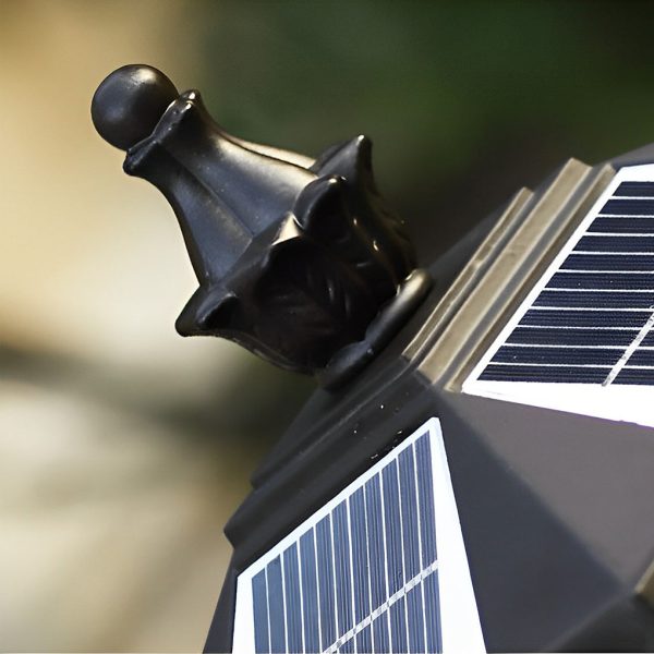 Retro Grilles Waterproof LED Intelligent Brown Solar Fence Post Lights - Image 6