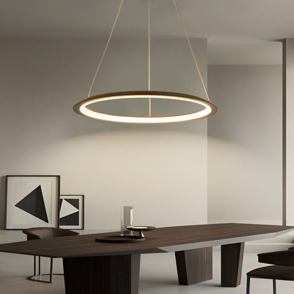 Minimalist Round LED Stepless Dimming Nordic Chandelier Hanging Lamp - Image 7
