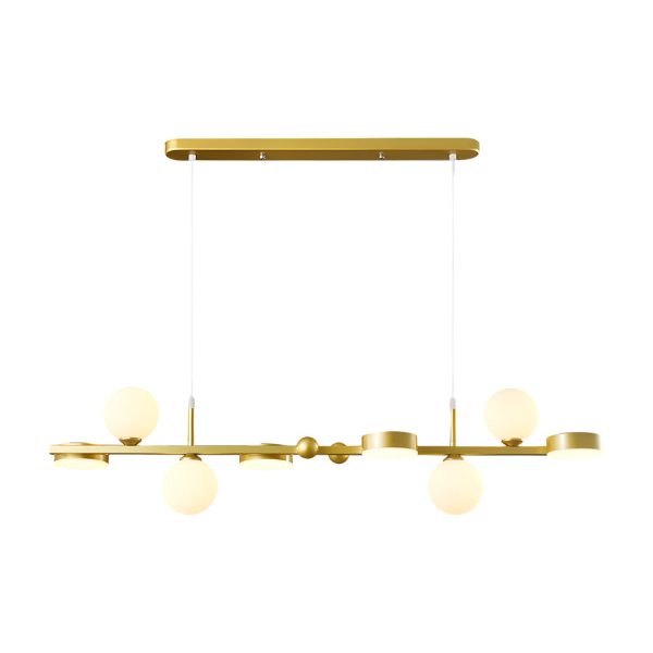 6/8-Light 3step Dimming Glass Ball LED Long Dining Room Chandelier - Image 17