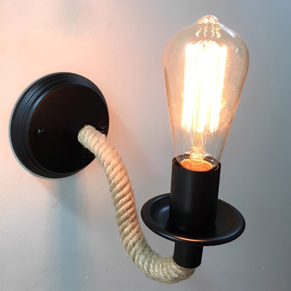 Creative Iron Rope Retro Industrial Style Wall Lamp Wall Lights Fixture - Image 6