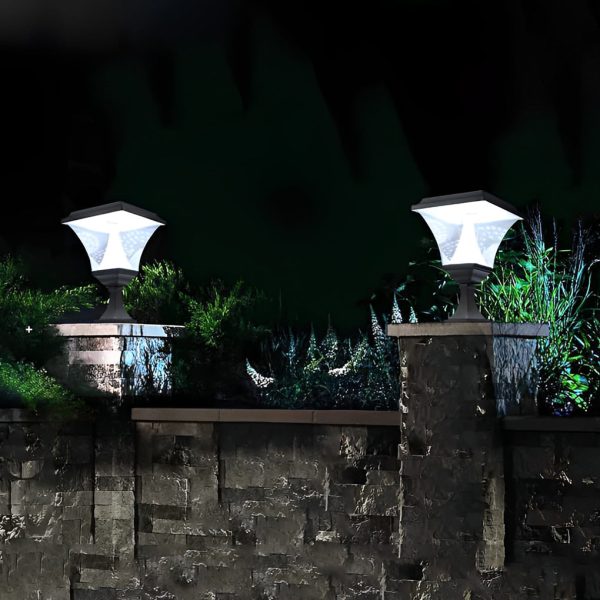 Creative Square LED Waterproof Black Retro Solar Fence Post Lights - Image 4