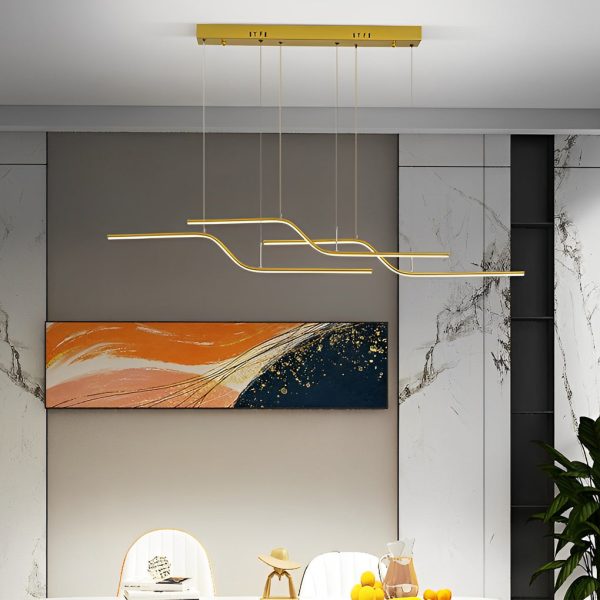 Z Shape Lines Smart Stepless Dimming with Remote Nordic Chandelier - Image 2