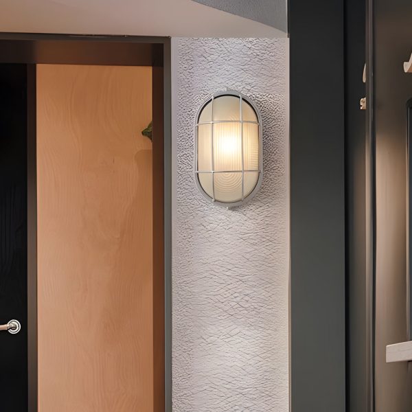 1-Light Retro Industrial Oval/Round Outdoor Wall Lights Wall Lamp - Image 3