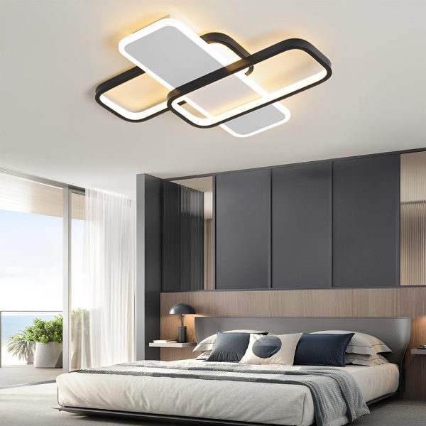 Square Overlapping Stepless Dimming LED Nordic Ceiling Lights Chandeliers - Image 3