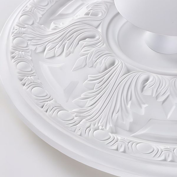19.7-inch Round Gypsum Relief Dimmable LED Flush Mount Ceiling Light - Image 6