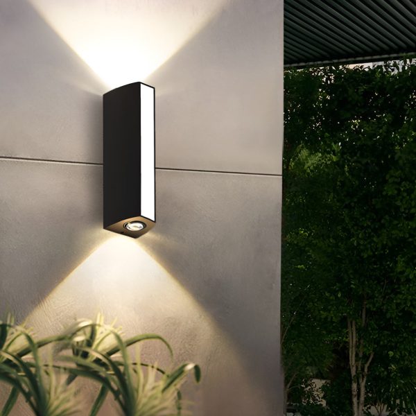 Rectangular Led Up and Down Lights Waterproof Black Modern Wall Lamp - Image 2