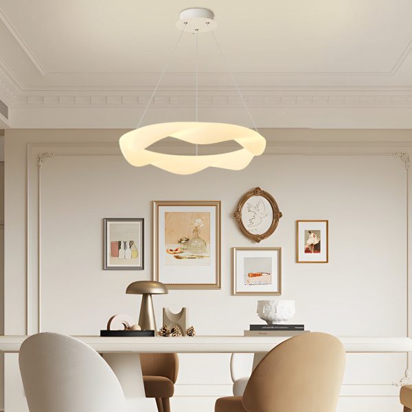 Creative Cream Style Designer Rings 3 Step Dimming Modern Chandelier - Image 6
