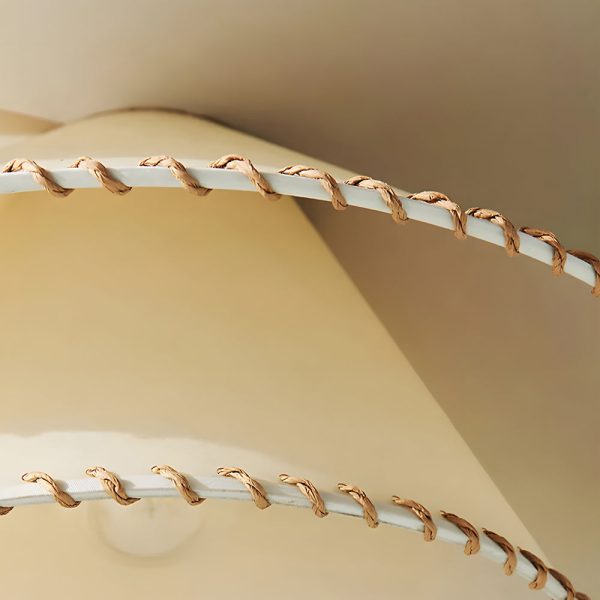 Rustic 3 Tiers Parchment Pendant Light 1-Light Hanging Lamp with Fabric Shade - Image 5