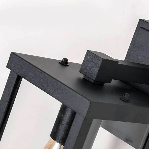 Rectangular Glass Waterproof Black Modern Outdoor Wall Lamp Exterior Lights - Image 6