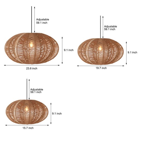 Retro Lantern Hemp Ropes Hardware Japanese Wabi-Sabi Style Chandelier - Image 5