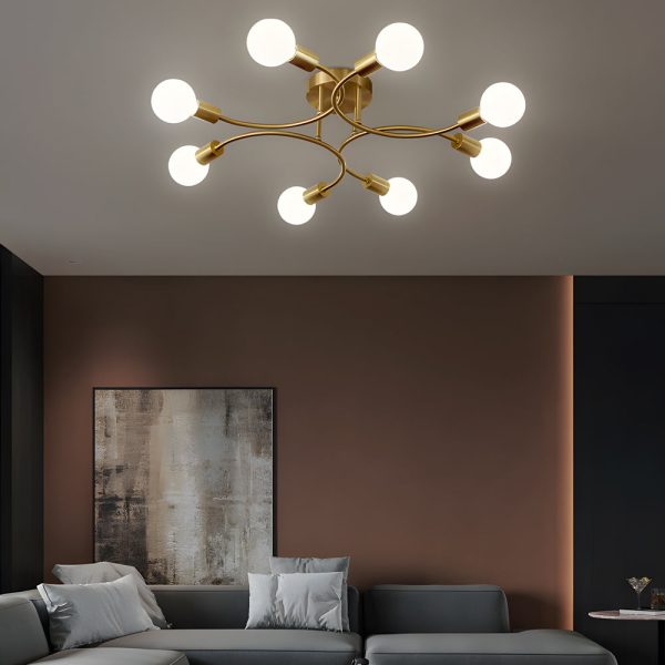 4/6/8-Light Curved Arms White Shade Modern Ceiling Light Fixture - Image 3