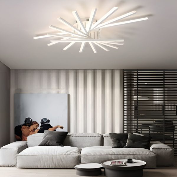 Creative Strip Stepless Dimming LED White Nordic Ceiling Lights Chandelier - Image 5