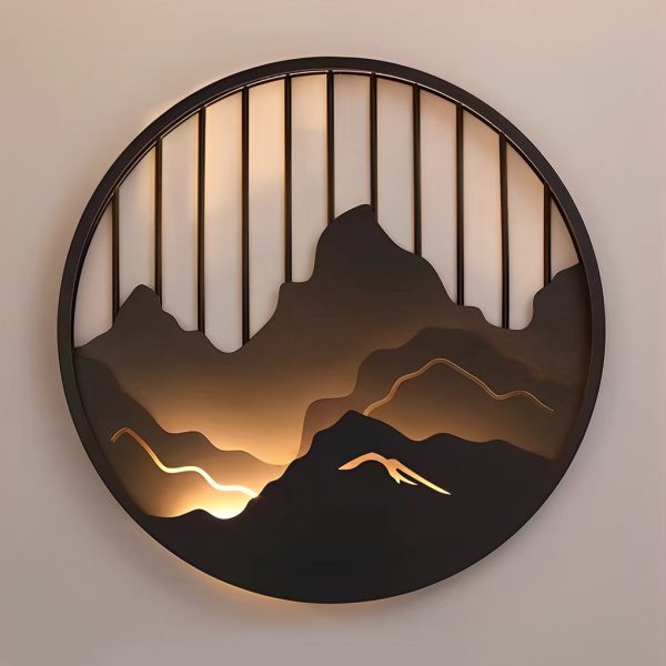 Round Mountain Scenery LED Waterproof Outdoor Wall Sconce Lighting - Image 8