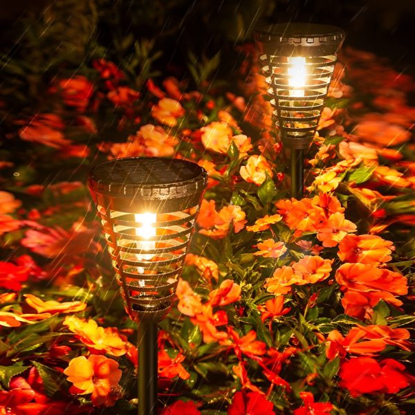 Open Multi-Ring Cone Shape Solar LED Garden Pathway Lights - Image 4