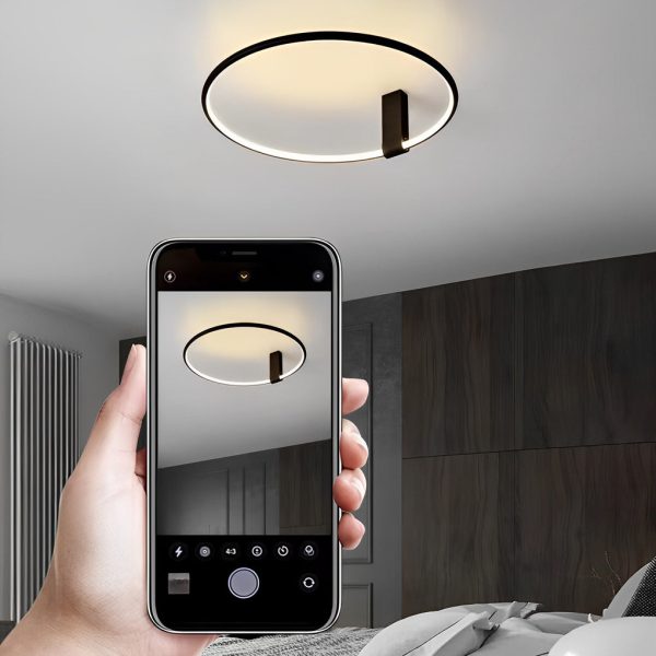 Adjustable Minimalist Round 3 Step Dimming LED Black Modern Ceiling Lights - Image 6