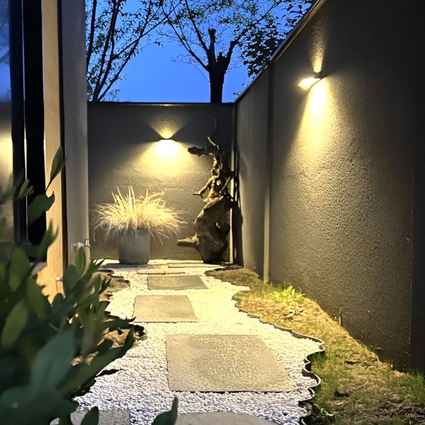 Waterproof LED Up and Down Lights Motion Sensor Modern Solar Wall Lamp - Image 5