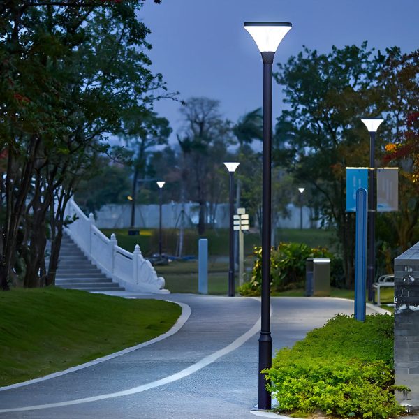 Stripes Waterproof Square Intelligent Modern Solar Garden Lamp Post - Image 4