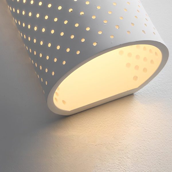 Minimalist Cylindrical Gypsum LED Waterproof White Modern Wall Lamp - Image 6