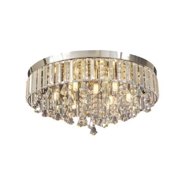19'' Round Crystal Pendants LED Ceiling Lights Fixture Ceiling Lamp - Image 15