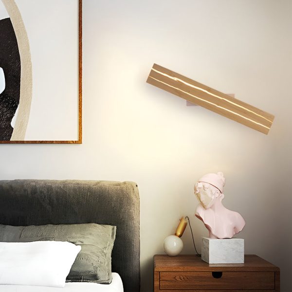 Adjustable Rectangular Wood Three Step Dimming LED Modern Wall Lamp - Image 5