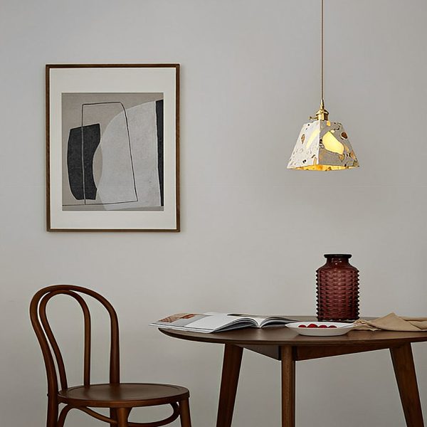 Retro Creative Terrazzo Concrete Eye Protection Nordic LED Chandelier - Image 11