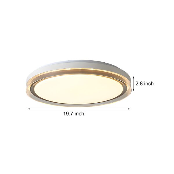 Round Acrylic Creative 3 Step Dimming LED White Modern Ceiling Light Fixture - Image 5