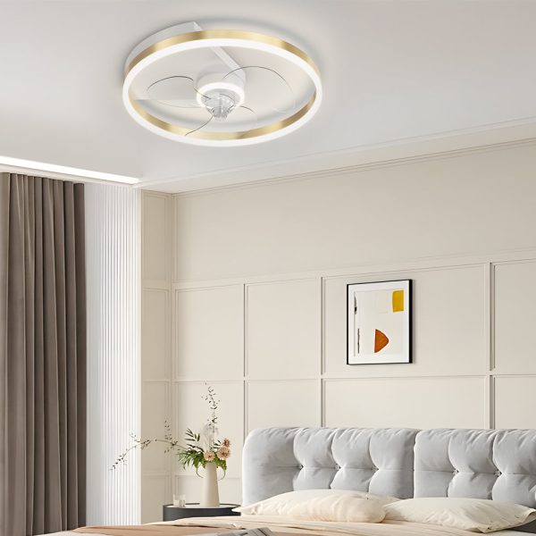 Simple Round Silent LED Three Step Dimming Modern Flush Mount Ceiling Fans - Image 4